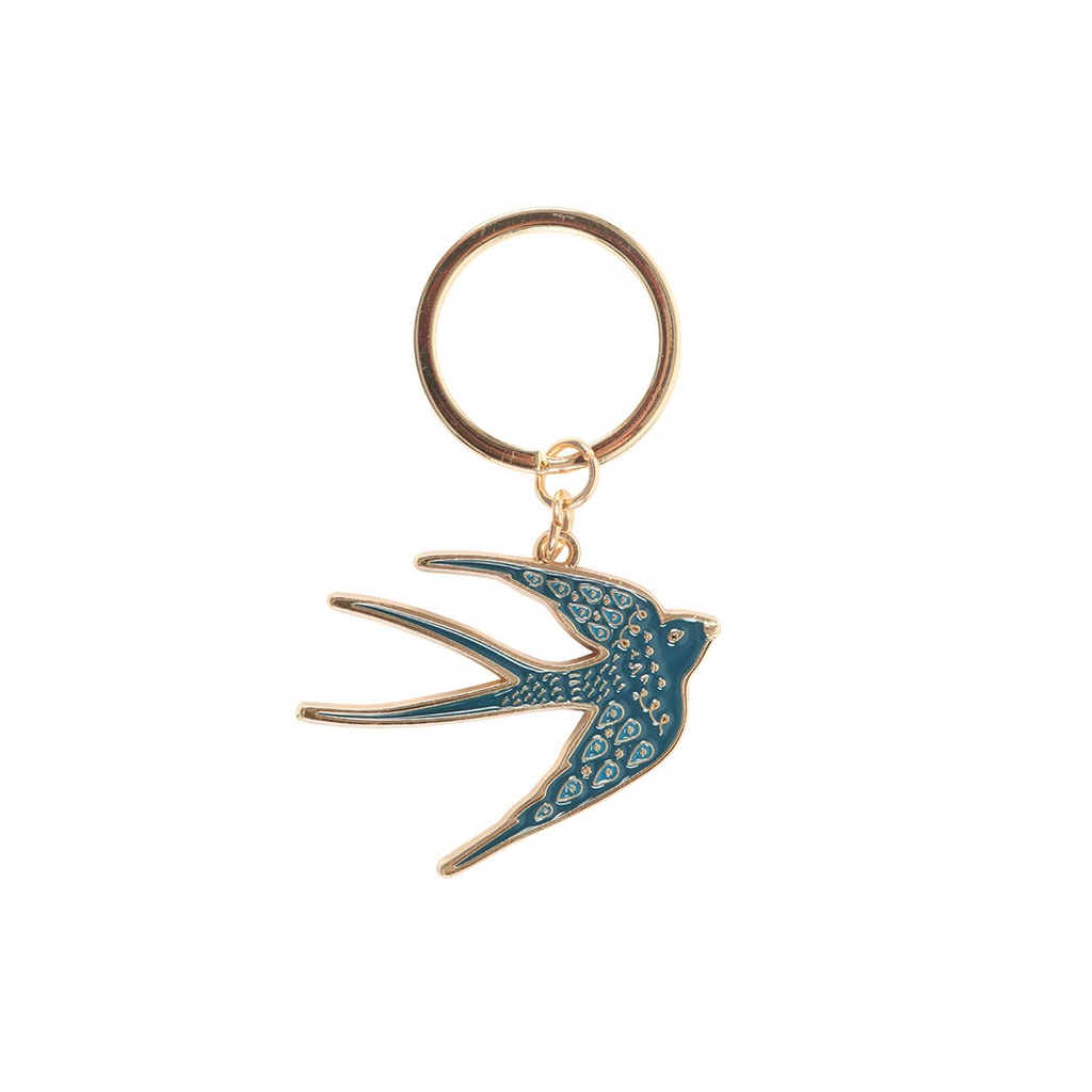 Blue Spread Your Wings Swallow Keyring