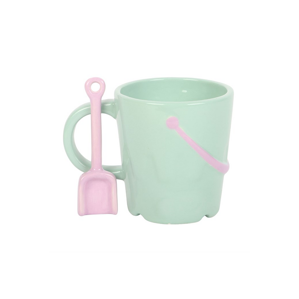 Pastel Bucket Mug with Spade Spoon